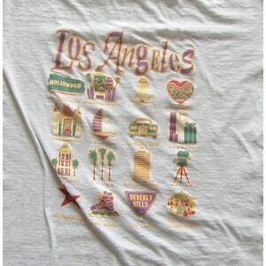 Vtg Tour Champ Shirt Mens XL Gray Los Angeles Graphic Tee Souvenir Travel